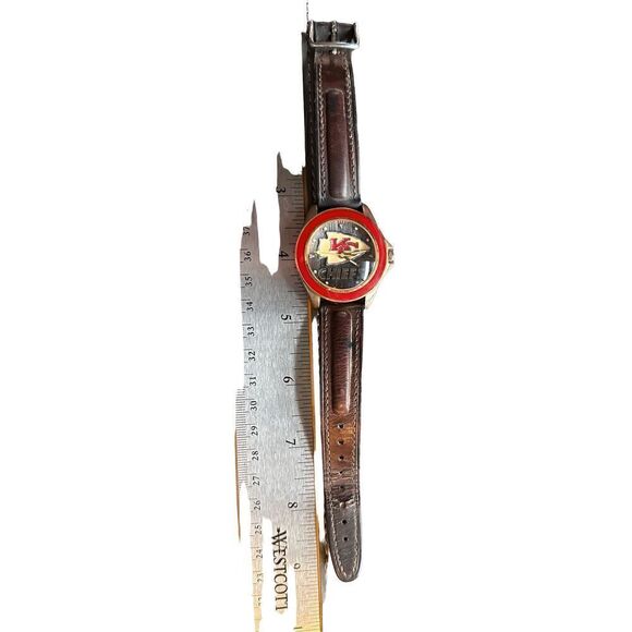 Kansas City Chiefs Team NFL Fossil Watch 1993 Limited Ed Collectors Watch KC vin - Picture 4 of 10